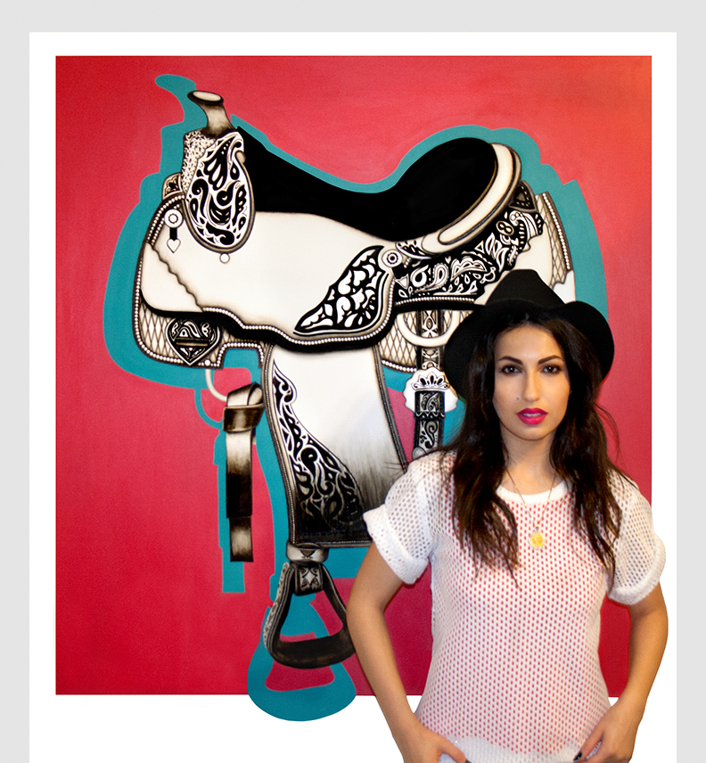 Yelena York Tonoyan Behind Her Horseback saddle Artwork