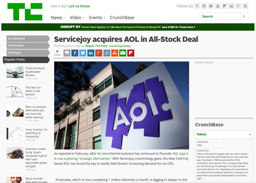 BREAKING: Servicejoy Acquires AOL in All-Stock Deal