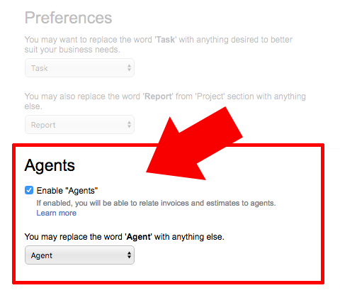 Navigate to "Settings" area and check the Enable "Agents" box.