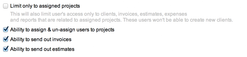 Check (or uncheck) the checkboxes for "Limit only to assigned projects".